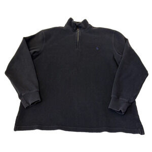 Polo by Ralph Lauren Men's Long Sleeve 1/4 Zip Mock Neck Pullover Size XL Black